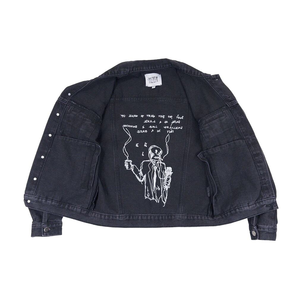 Hozier Lost in a Haze Black Denim Jacket Unisex Size S Unreal Unearth Tour EUC - Picture 7 of 9